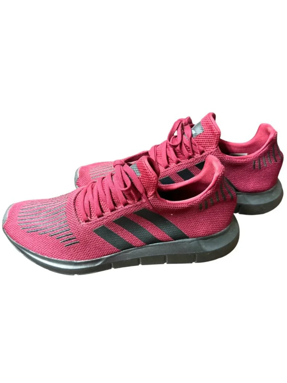 Adidas Maroon & Black Striped Athletic Sneakers Men's Size 12